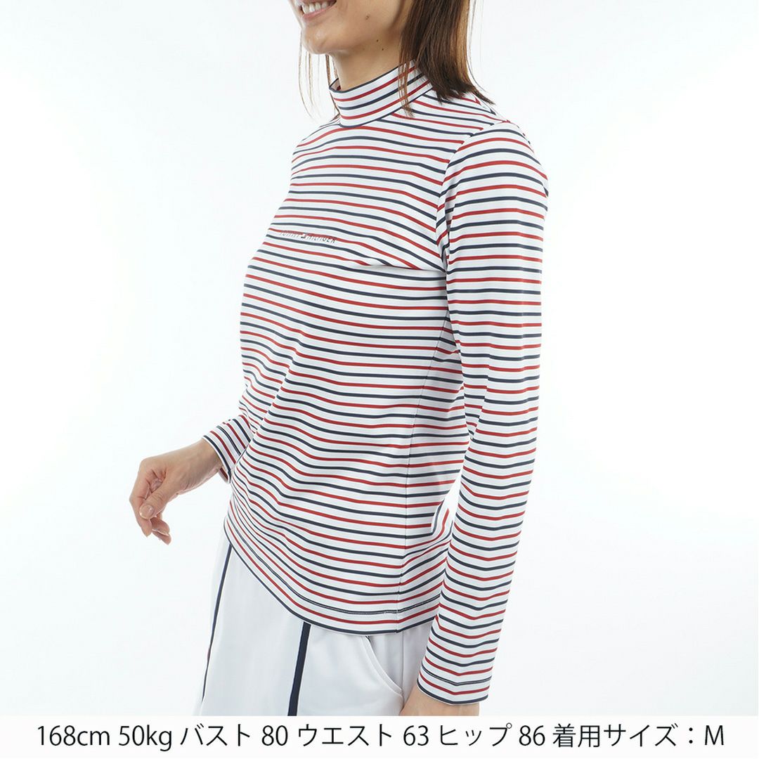 TOMMY HILFIGER GOLF レディース 長袖モックネックシャツ トリコロール