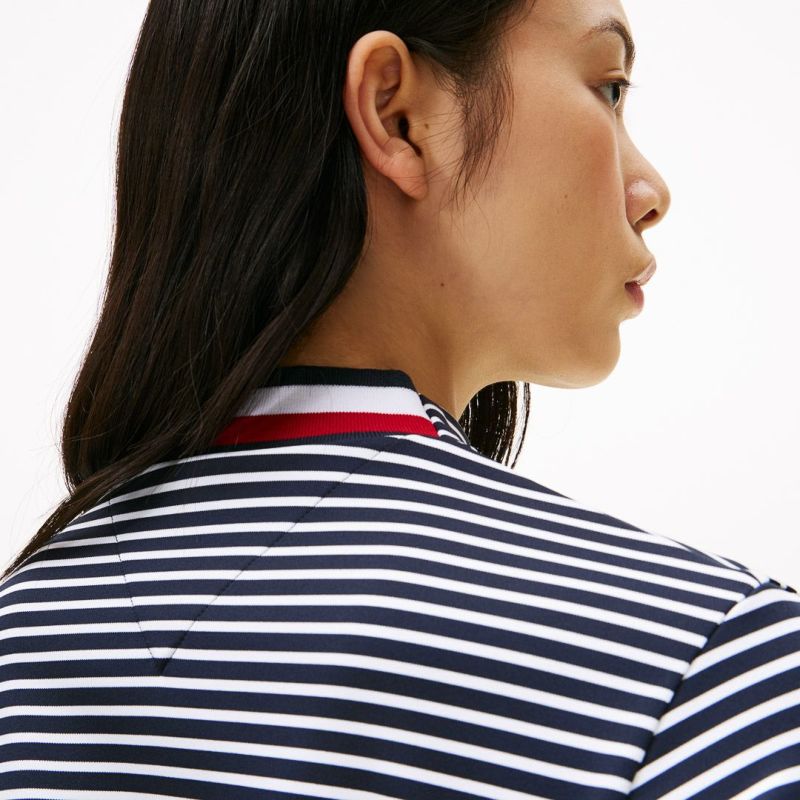 トミー ヒルフィガー ゴルフ Tommy Hilfiger Golf レディース レディース ベア天 長袖モックネックシャツ THLA563 詳細25