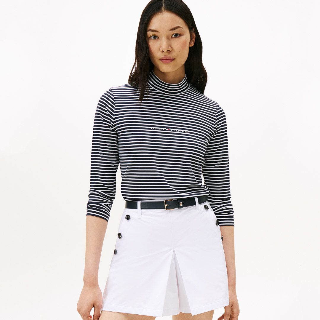 トミー ヒルフィガー ゴルフ Tommy Hilfiger Golf レディース レディース ベア天 長袖モックネックシャツ THLA563 詳細23