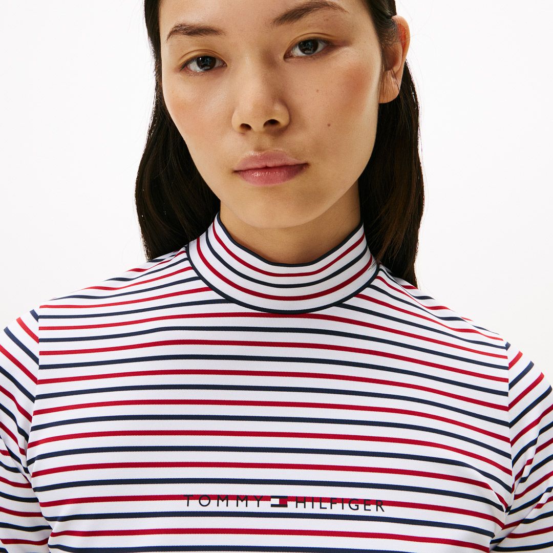 TOMMY HILFIGER GOLF レディース 長袖モックネックシャツ 