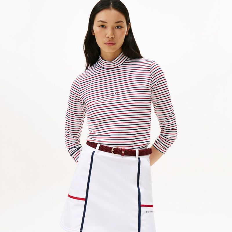 トミー ヒルフィガー ゴルフ Tommy Hilfiger Golf レディース レディース ベア天 長袖モックネックシャツ THLA563 詳細28