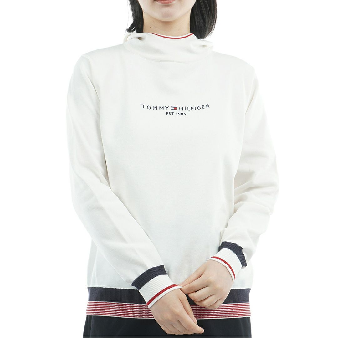 トミー ヒルフィガー ゴルフ Tommy Hilfiger Golf レディース レディース フロントロゴ フーディーニット THLA564 詳細1