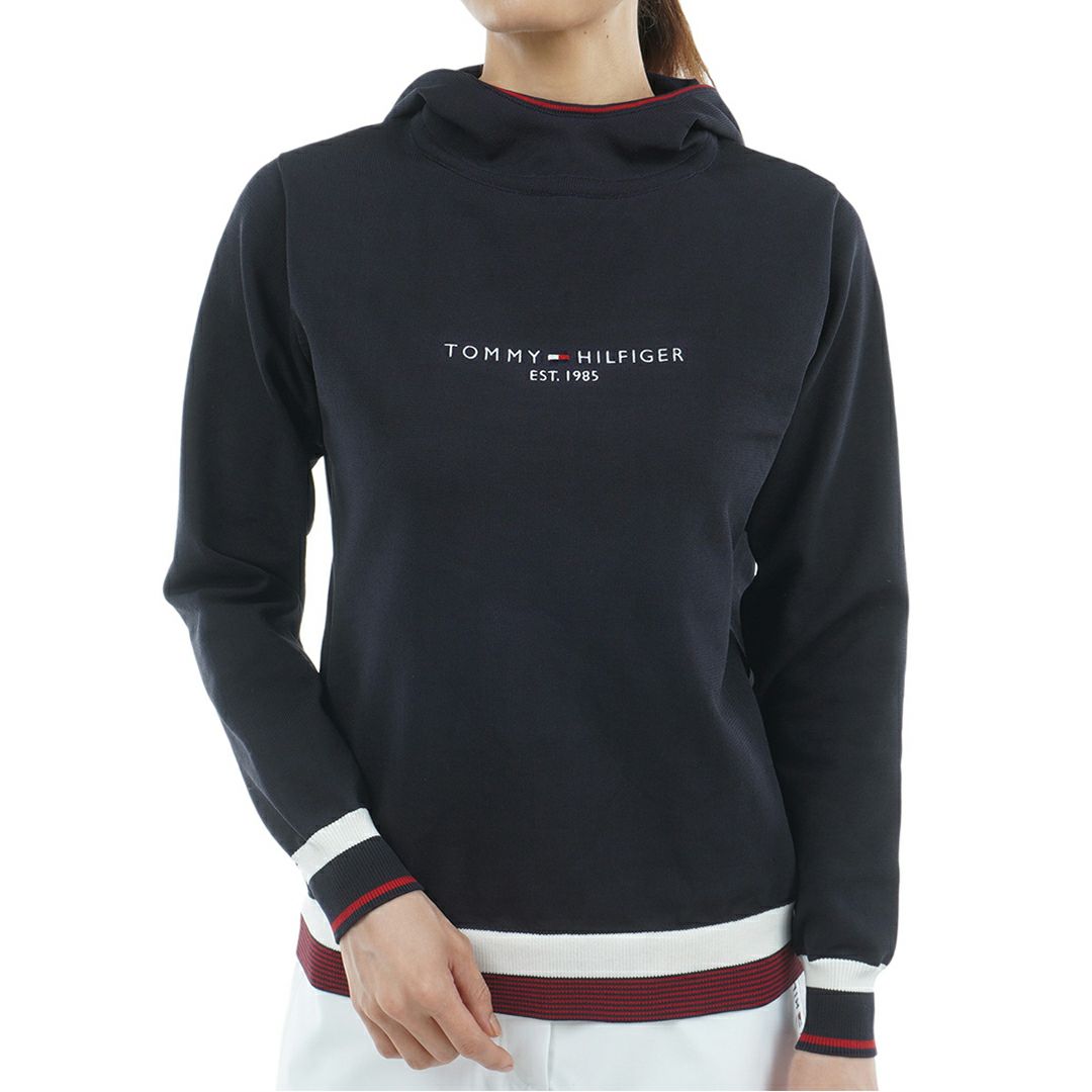 トミー ヒルフィガー ゴルフ Tommy Hilfiger Golf レディース レディース フロントロゴ フーディーニット THLA564 詳細4
