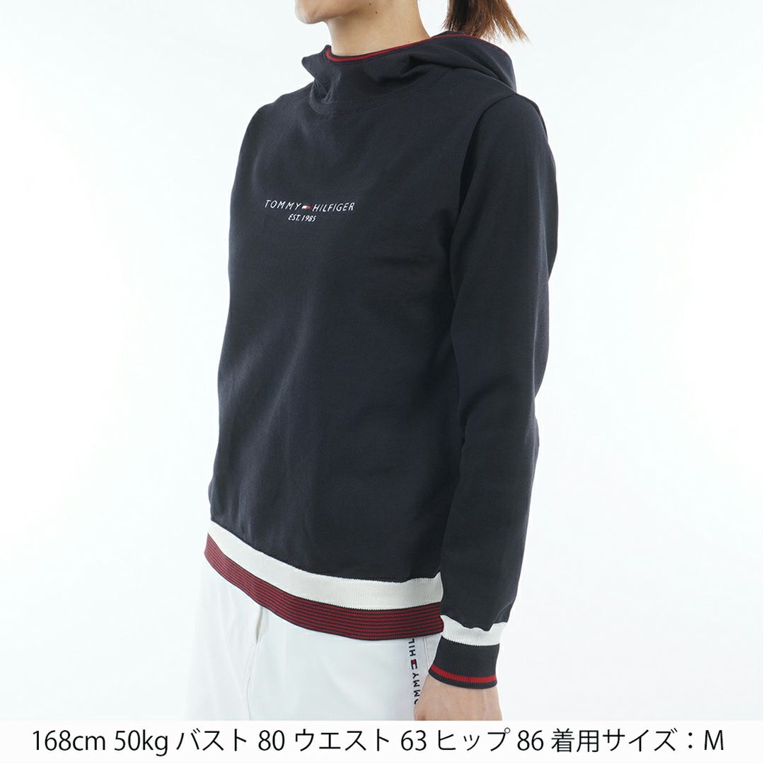 トミー ヒルフィガー ゴルフ Tommy Hilfiger Golf レディース レディース フロントロゴ フーディーニット THLA564 詳細5