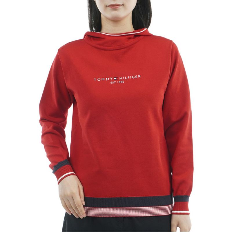 TOMMY HILFIGER GOLF レディース フーディーニット レッド