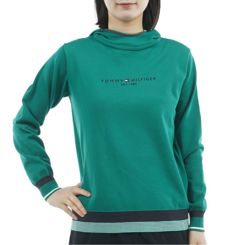 TOMMY HILFIGER GOLF レディース フーディーニット グリーン