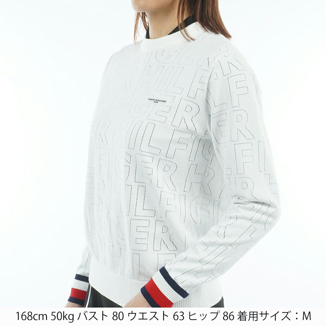 トミー ヒルフィガー ゴルフ Tommy Hilfiger Golf レディース レディース ドットロゴ クルーネックニット THLA565 詳細2