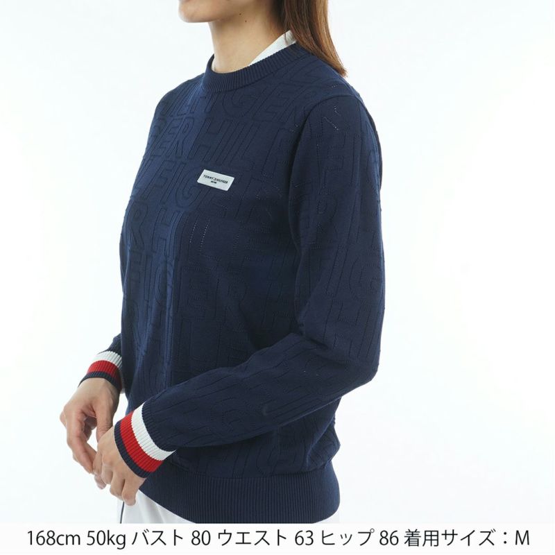 TOMMY HILFIGER GOLF レディース 長袖ニット ネイビー
