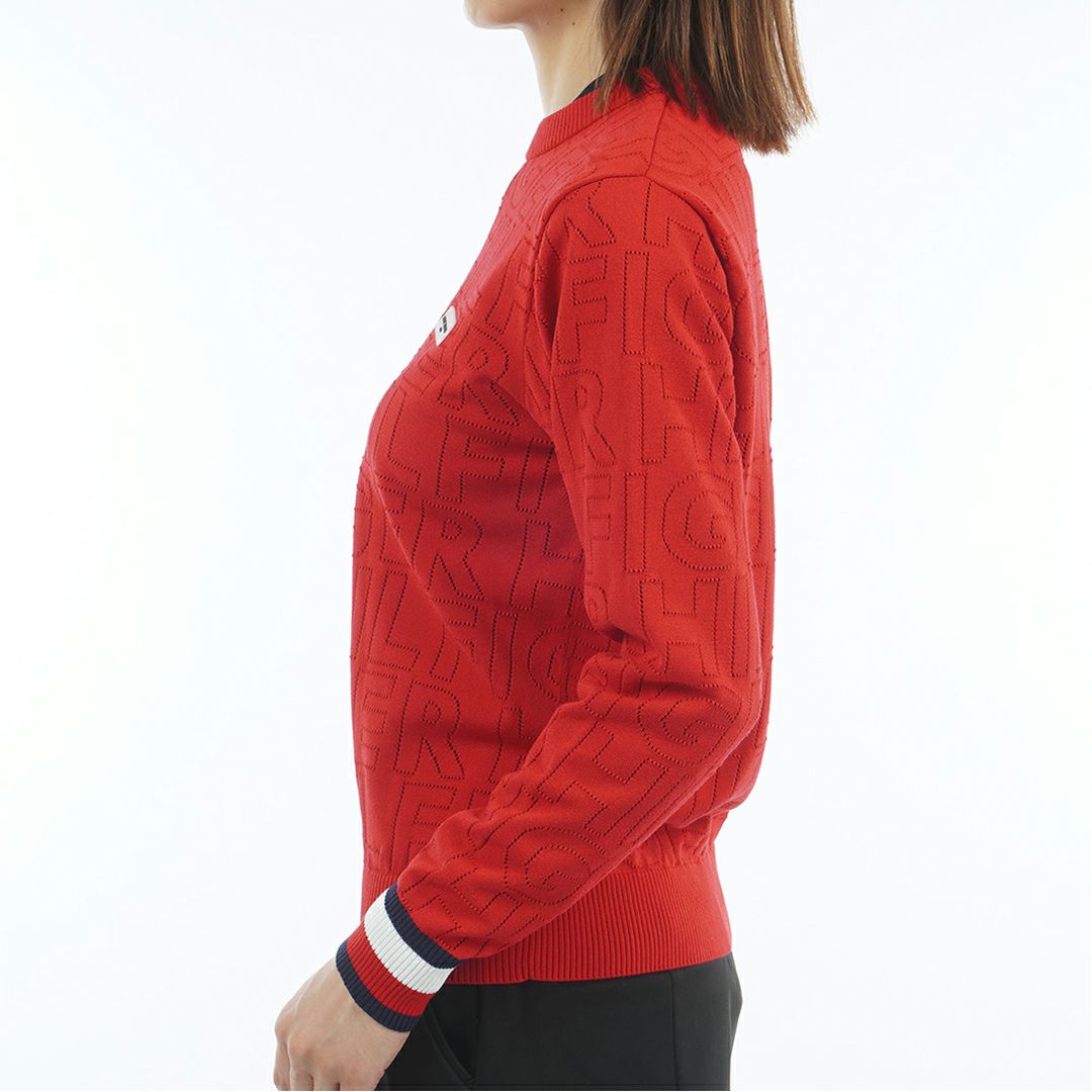 トミー ヒルフィガー ゴルフ Tommy Hilfiger Golf レディース レディース ドットロゴ クルーネックニット THLA565 詳細9