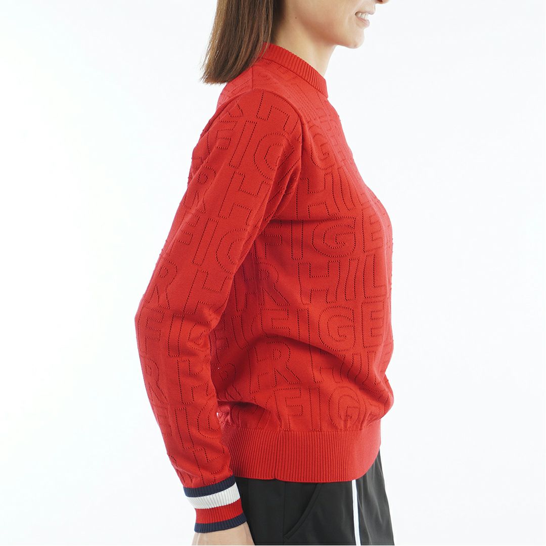 TOMMY HILFIGER GOLF レディース 長袖ニット レッド