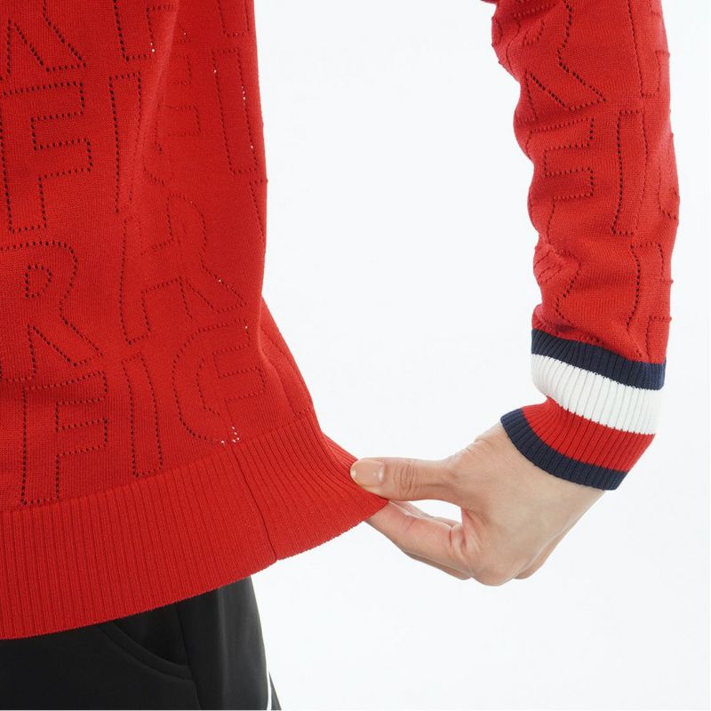 TOMMY HILFIGER GOLF レディース 長袖ニット レッド