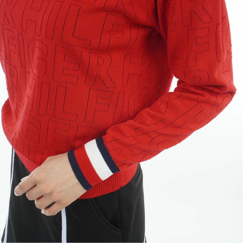 TOMMY HILFIGER GOLF レディース 長袖ニット レッド