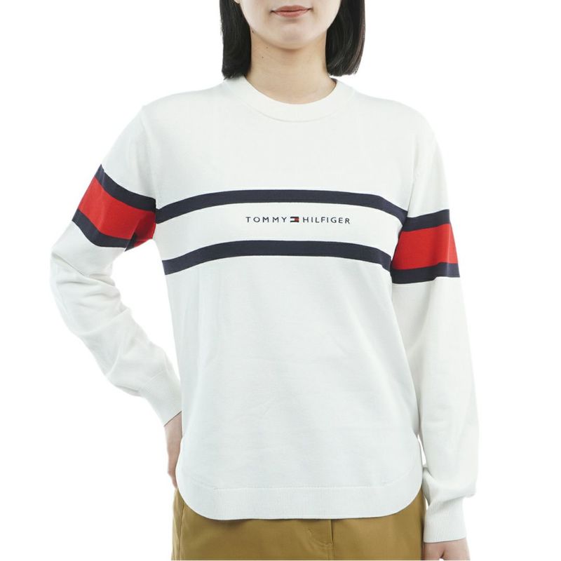 TOMMY HILFIGER GOLF レディース 長袖ニット ホワイト