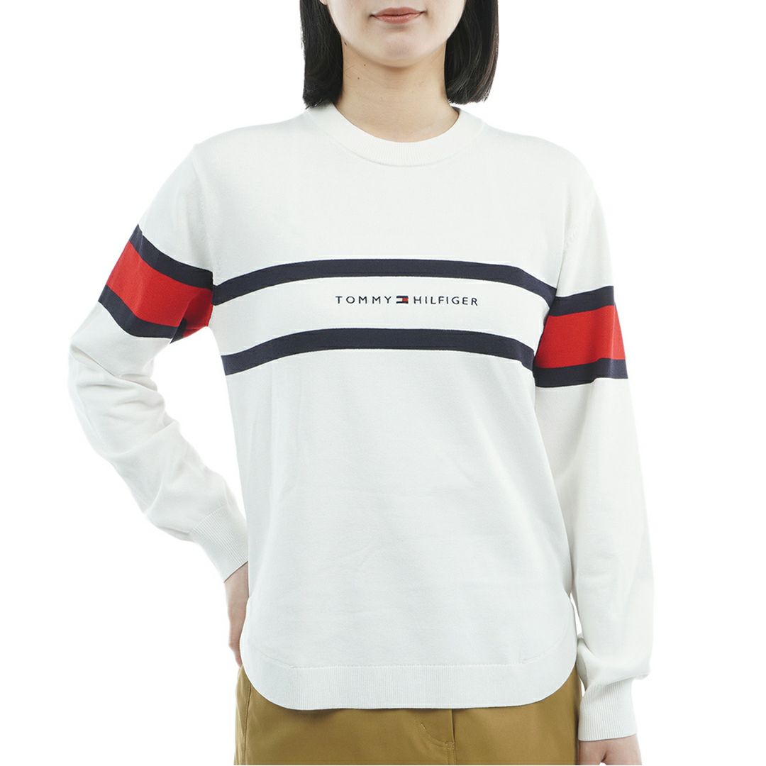 トミー ヒルフィガー ゴルフ Tommy Hilfiger Golf レディース レディース フロントロゴ クルーネックニット THLA566 詳細1