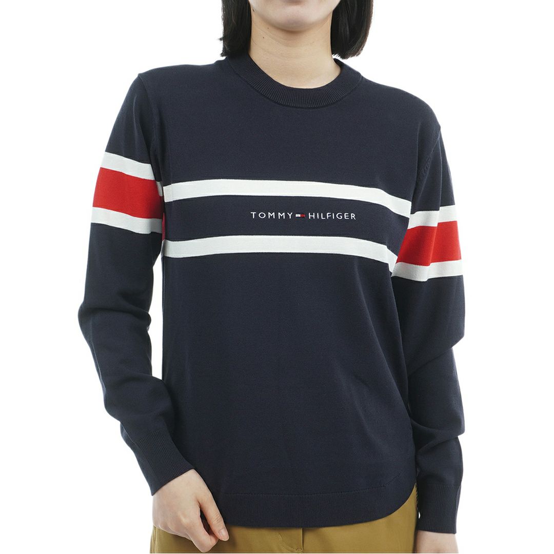 トミー ヒルフィガー ゴルフ Tommy Hilfiger Golf レディース レディース フロントロゴ クルーネックニット THLA566 詳細11