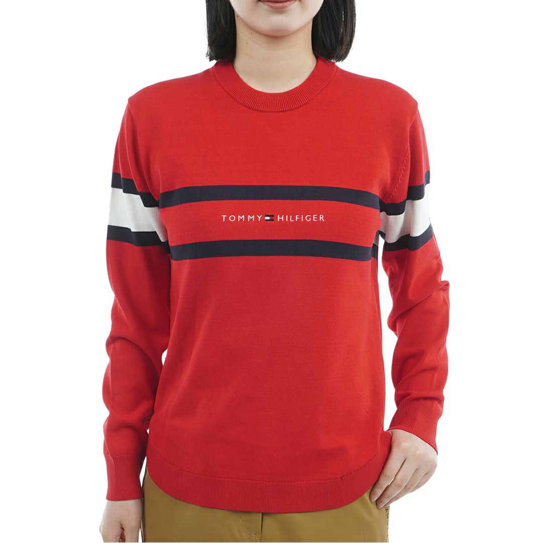 トミー ヒルフィガー ゴルフ Tommy Hilfiger Golf レディース レディース フロントロゴ クルーネックニット THLA566 詳細14