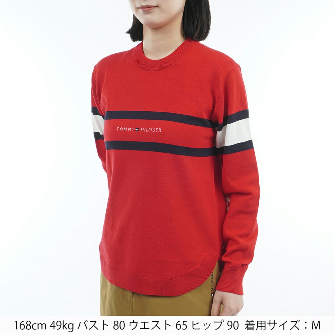 TOMMY HILFIGER GOLF レディース 長袖ニット レッド