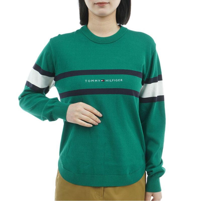 トミー ヒルフィガー ゴルフ Tommy Hilfiger Golf レディース レディース フロントロゴ クルーネックニット THLA566 詳細17