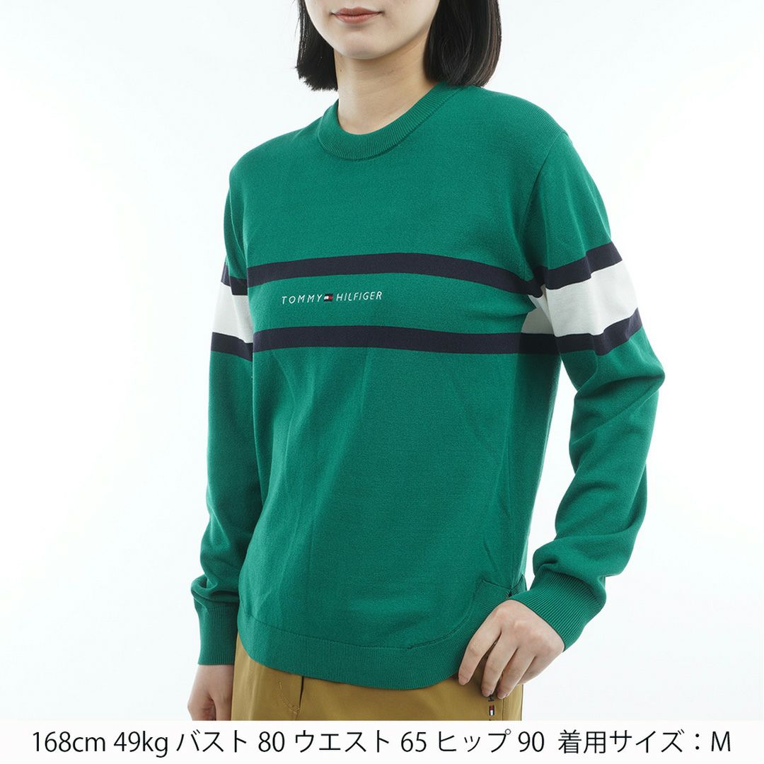 トミー ヒルフィガー ゴルフ Tommy Hilfiger Golf レディース レディース フロントロゴ クルーネックニット THLA566 詳細18