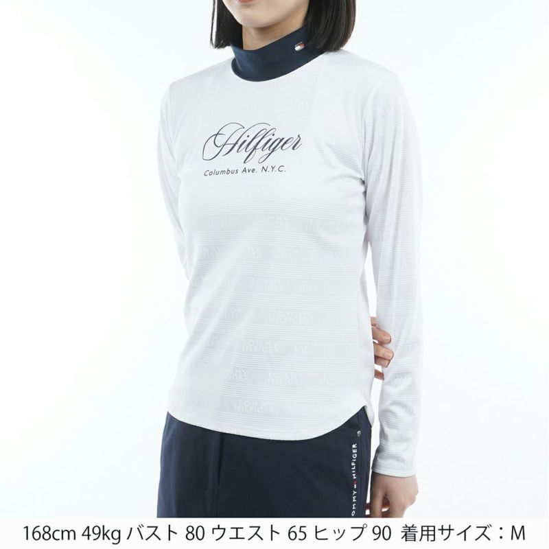 TOMMY HILFIGER GOLF レディース 長袖モックネックシャツ ホワイト