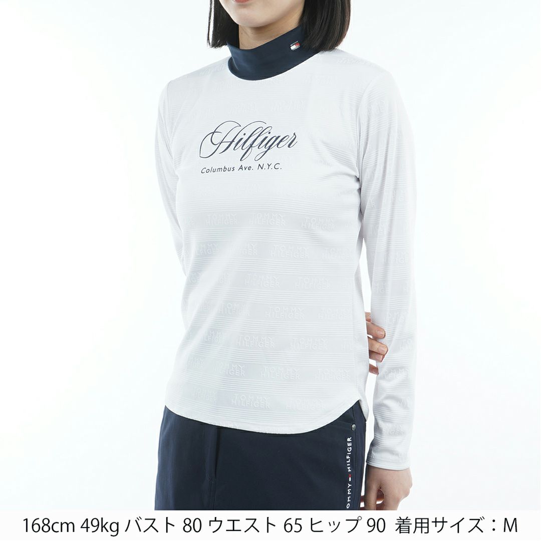 トミー ヒルフィガー ゴルフ Tommy Hilfiger Golf レディース レディース ロゴジャガ-ド 長袖モックネックシャツ THLA570 詳細2