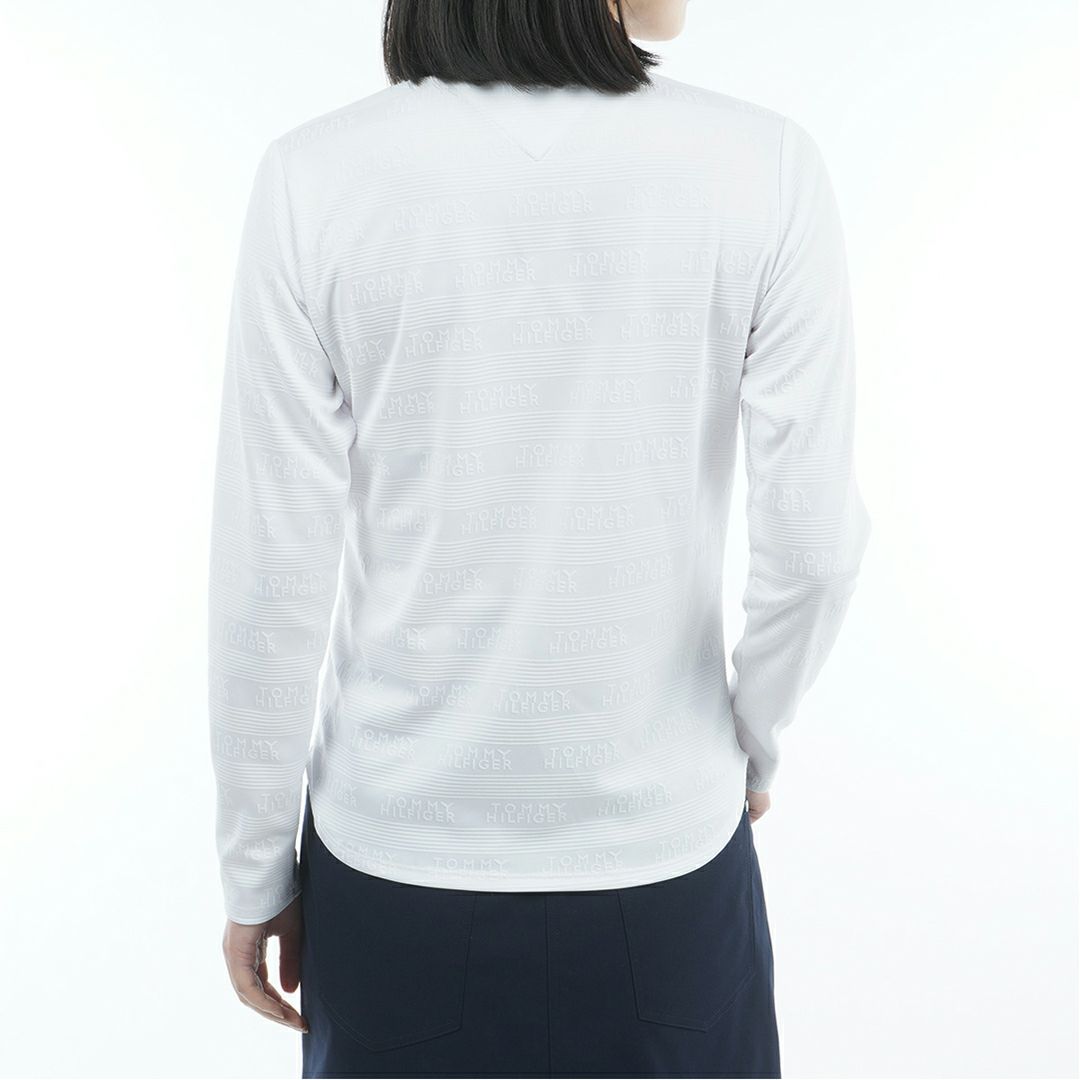 トミー ヒルフィガー ゴルフ Tommy Hilfiger Golf レディース レディース ロゴジャガ-ド 長袖モックネックシャツ THLA570 詳細3