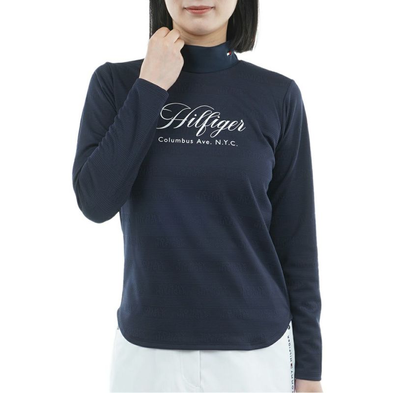 TOMMY HILFIGER GOLF レディース 長袖モックネックシャツ ネイビー