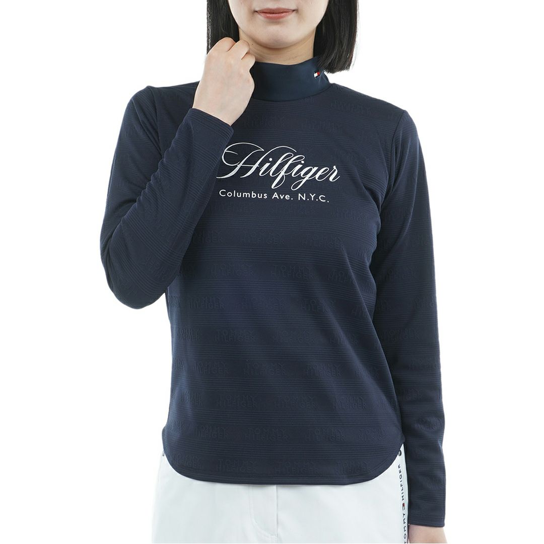 トミー ヒルフィガー ゴルフ Tommy Hilfiger Golf レディース レディース ロゴジャガ-ド 長袖モックネックシャツ THLA570 詳細4