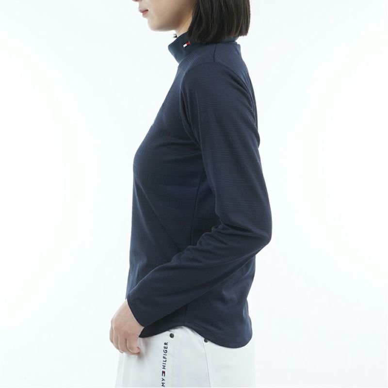 TOMMY HILFIGER GOLF レディース 長袖モックネックシャツ ネイビー