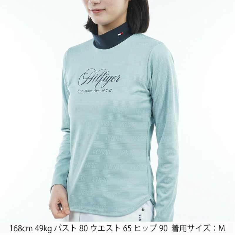 TOMMY HILFIGER GOLF レディース 長袖モックネックシャツ サックス