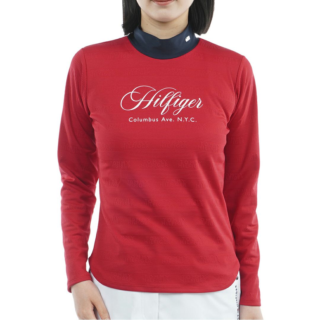 トミー ヒルフィガー ゴルフ Tommy Hilfiger Golf レディース レディース ロゴジャガ-ド 長袖モックネックシャツ THLA570 詳細16