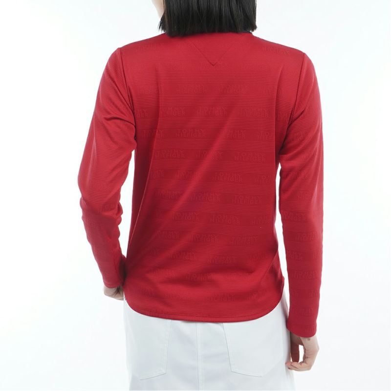 TOMMY HILFIGER GOLF レディース 長袖モックネックシャツ レッド