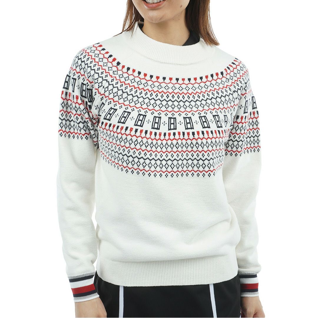 トミー ヒルフィガー ゴルフ Tommy Hilfiger Golf レディース レディース フェアアイル柄 ハイネックニット THLA573 詳細1