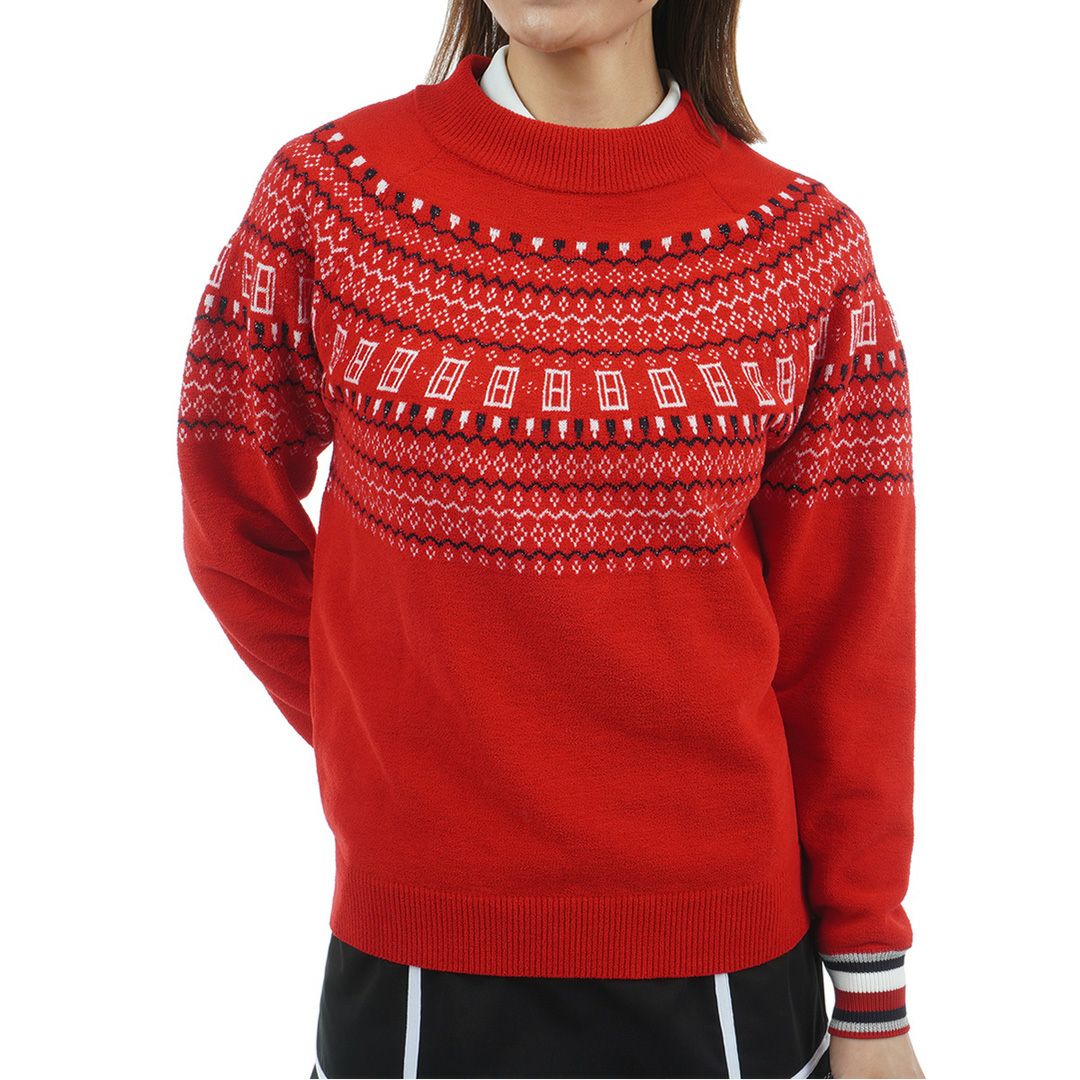 トミー ヒルフィガー ゴルフ Tommy Hilfiger Golf レディース レディース フェアアイル柄 ハイネックニット THLA573 詳細7