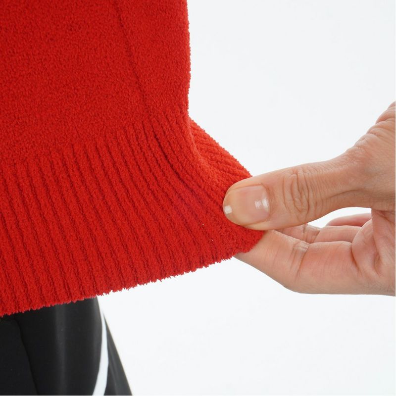 [トミーヒルフィガー]レディース フェアアイル柄 ハイネックニット　レッド