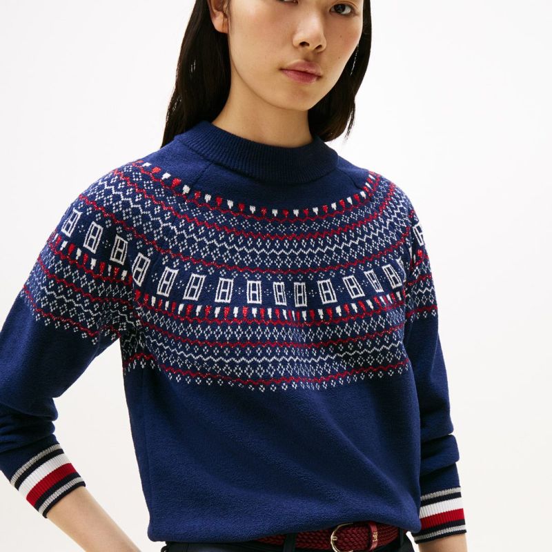 トミー ヒルフィガー ゴルフ Tommy Hilfiger Golf レディース レディース フェアアイル柄 ハイネックニット THLA573 詳細16