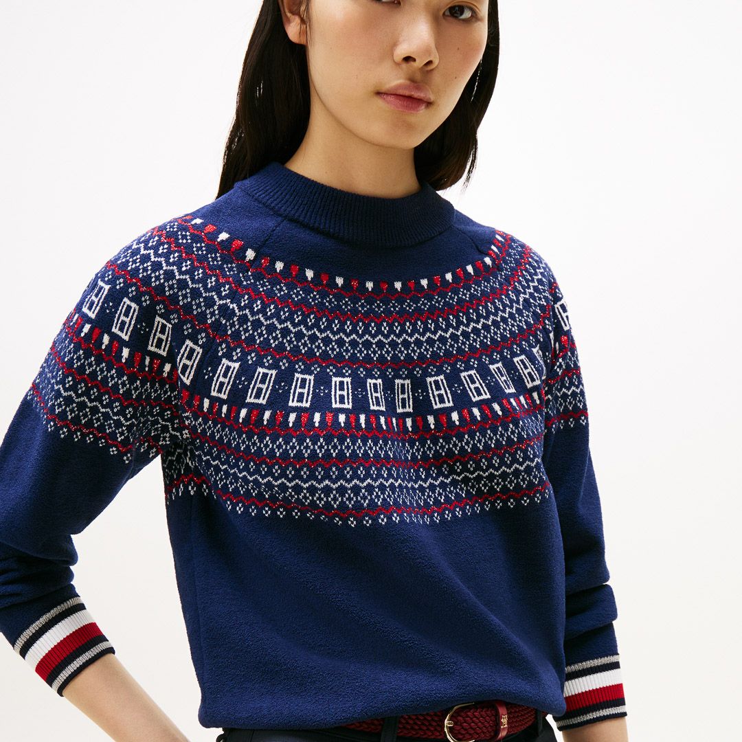 トミー ヒルフィガー ゴルフ Tommy Hilfiger Golf レディース レディース フェアアイル柄 ハイネックニット THLA573 詳細16