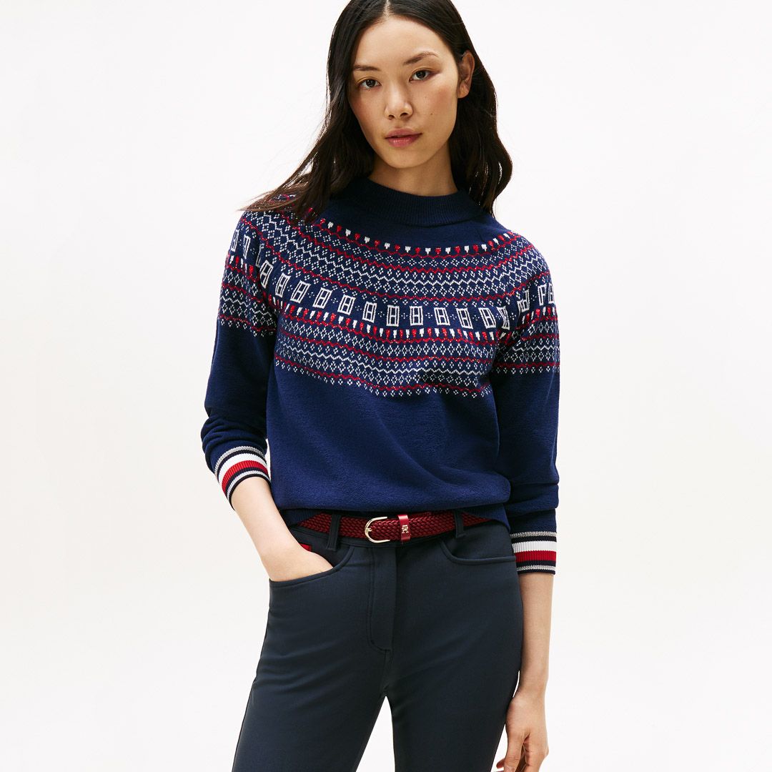 トミー ヒルフィガー ゴルフ Tommy Hilfiger Golf レディース レディース フェアアイル柄 ハイネックニット THLA573 詳細18