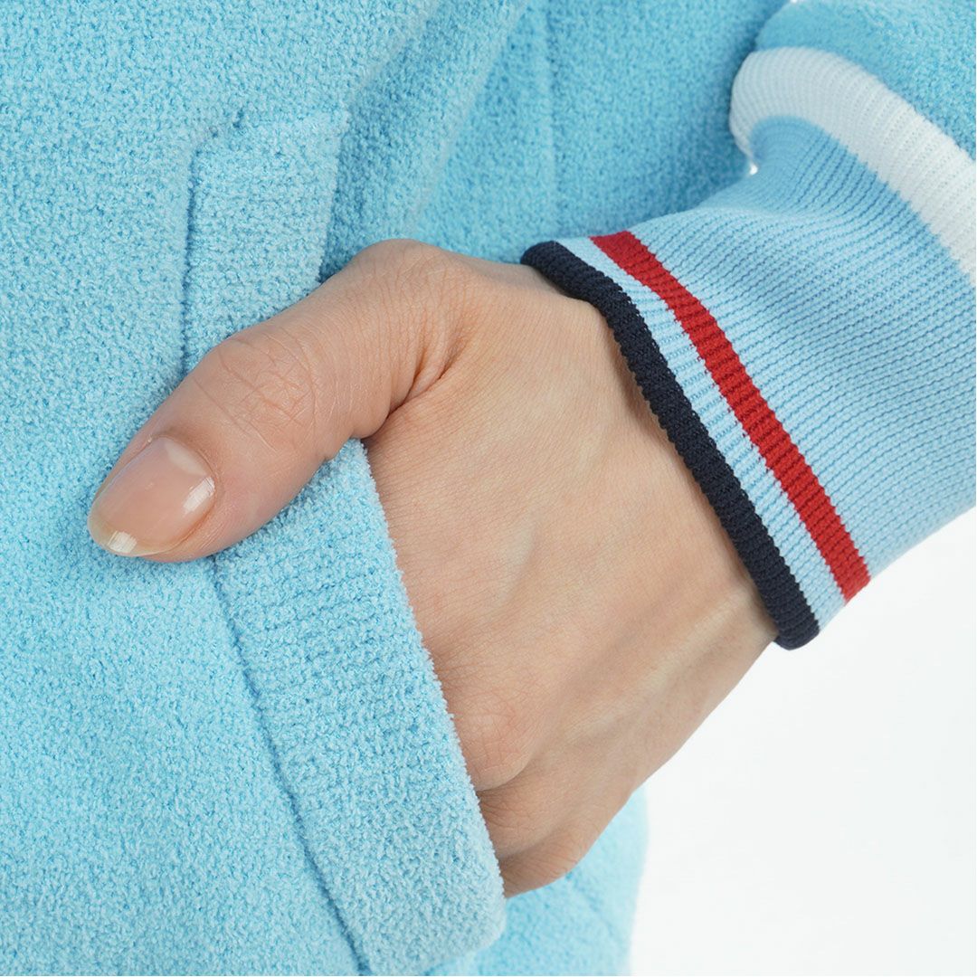 [トミーヒルフィガー]レディース リバーシブル ニットジャケット　サックス