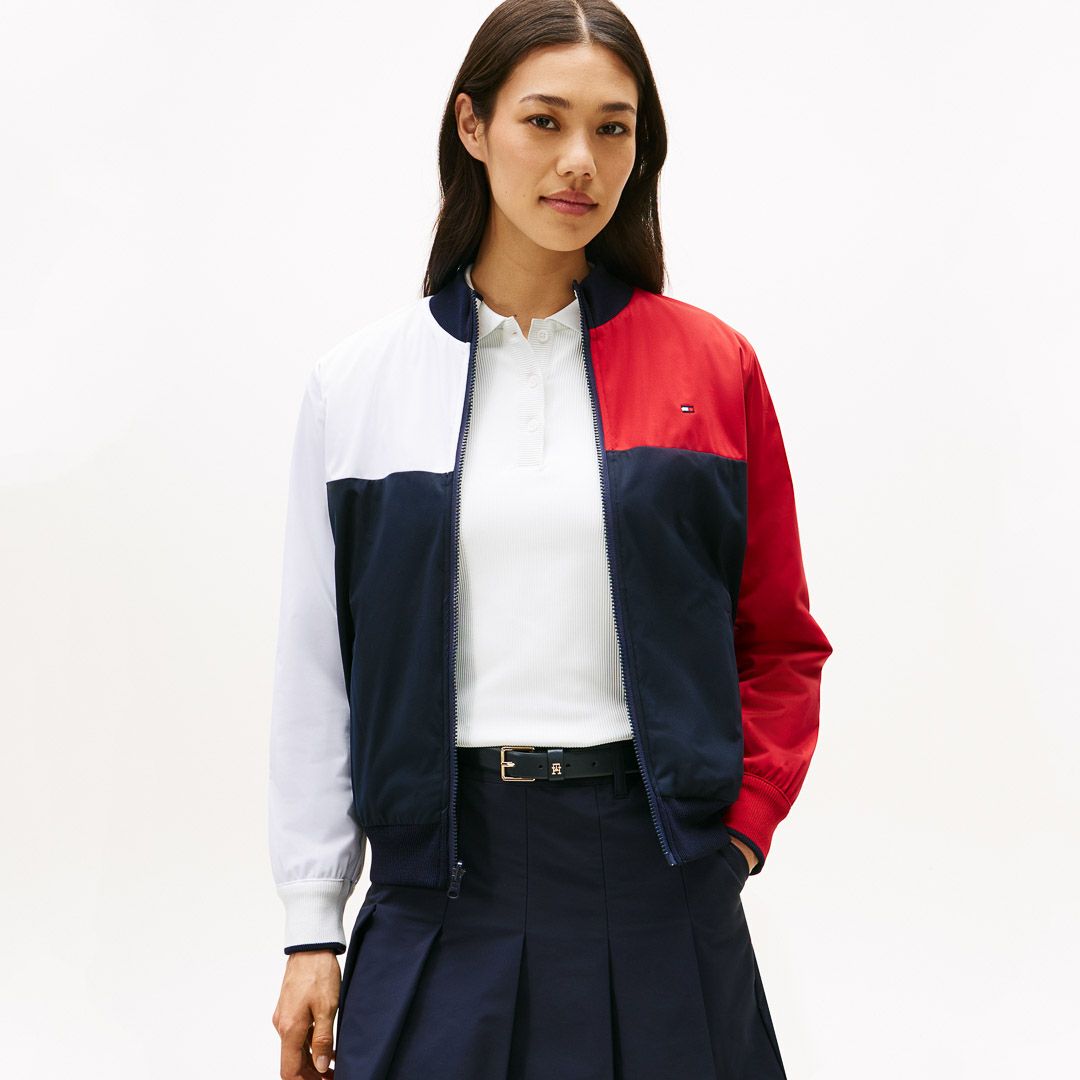 [トミーヒルフィガー]レディース リバーシブル ニットジャケット