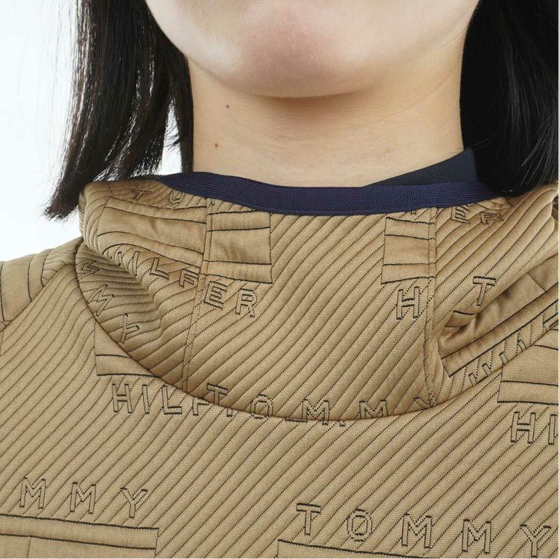 [トミーヒルフィガー]レディース キルトジャガード プルオーバー　キャメル