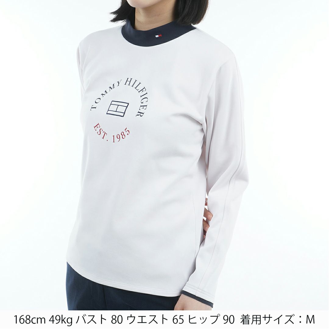 トミー ヒルフィガー ゴルフ Tommy Hilfiger Golf レディース レディース サークルロゴ 長袖モックネックシャツ THLA578 詳細2