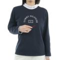 [トミーヒルフィガー]レディース サークルロゴ 長袖モックネックシャツ　ネイビー