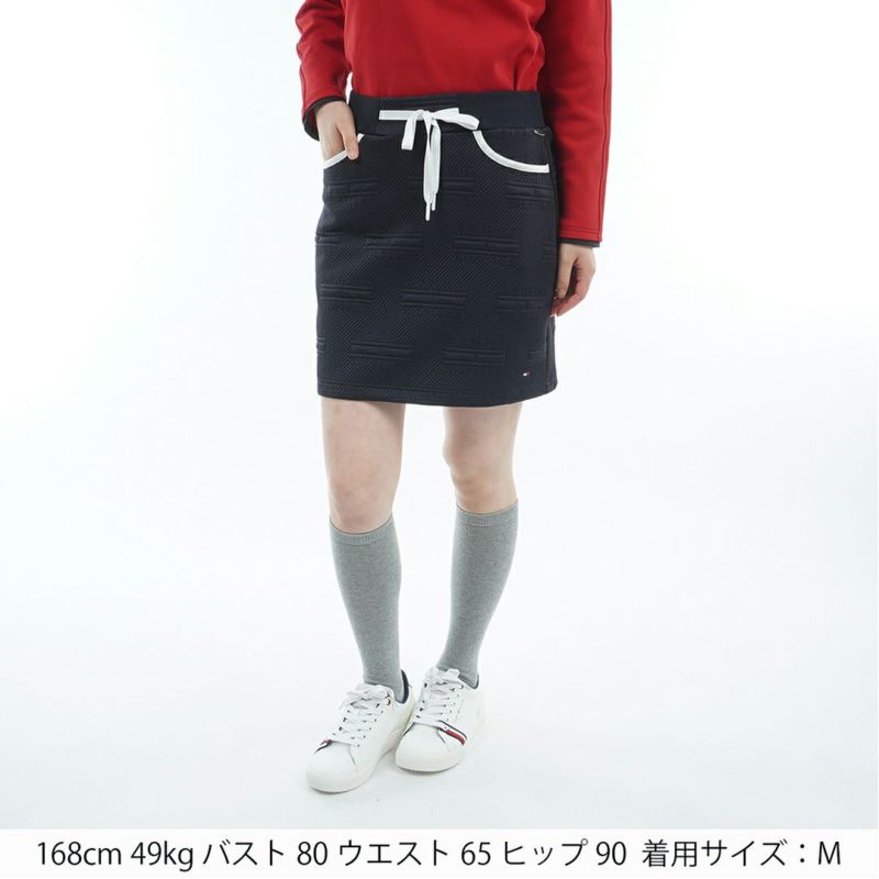 [トミーヒルフィガー]レディース キルトジャガード スカート　ネイビー