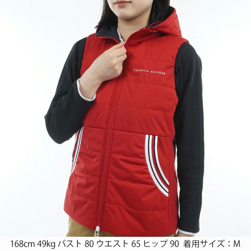 [トミーヒルフィガー]レディース 中綿 キルトベスト レッド