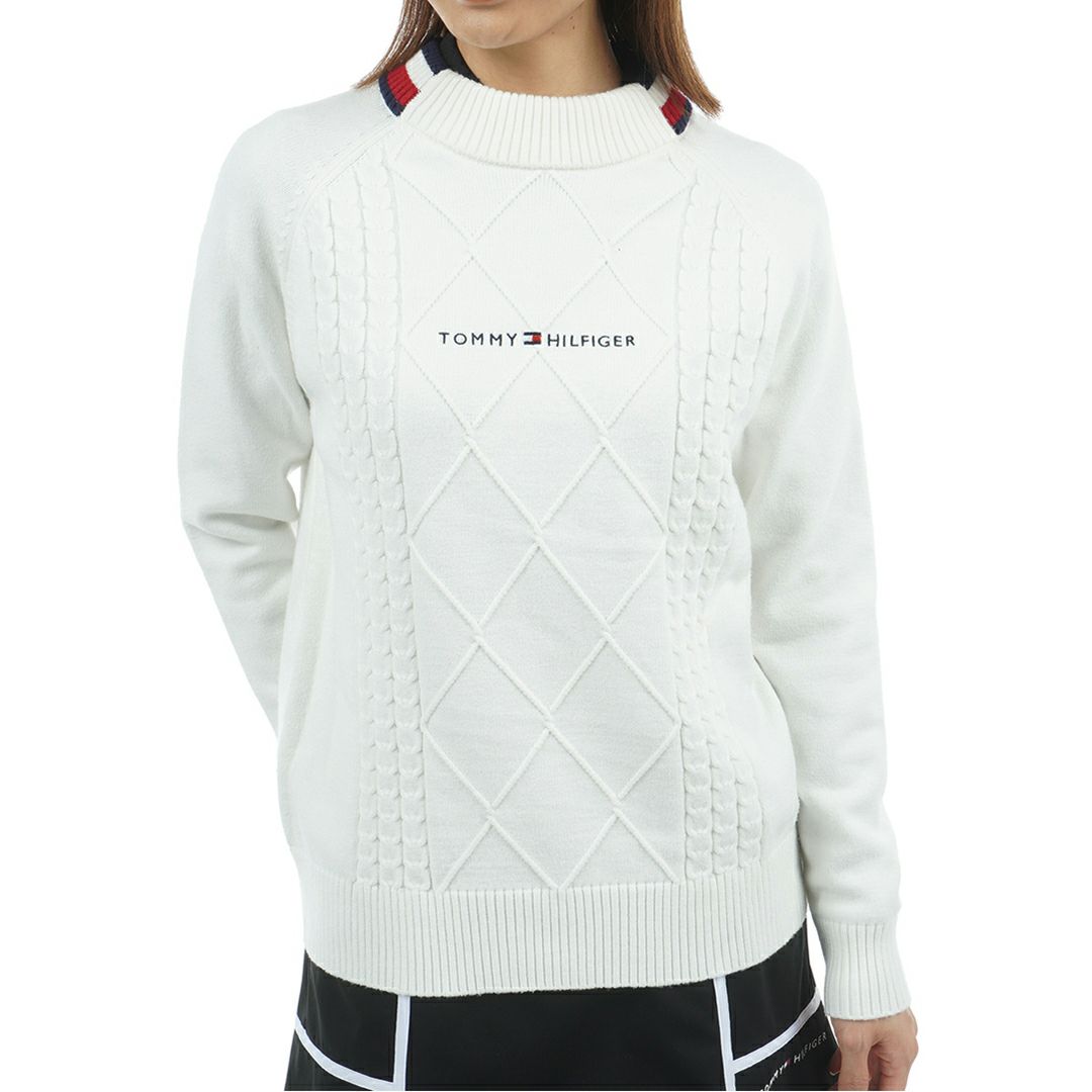 トミー ヒルフィガー ゴルフ Tommy Hilfiger Golf レディース レディース マシュマロタッチ ケーブル柄  ハイネックニット THLA582 詳細1