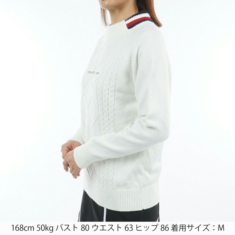 トミー ヒルフィガー ゴルフ Tommy Hilfiger Golf レディース レディース マシュマロタッチ ケーブル柄  ハイネックニット THLA582 詳細2