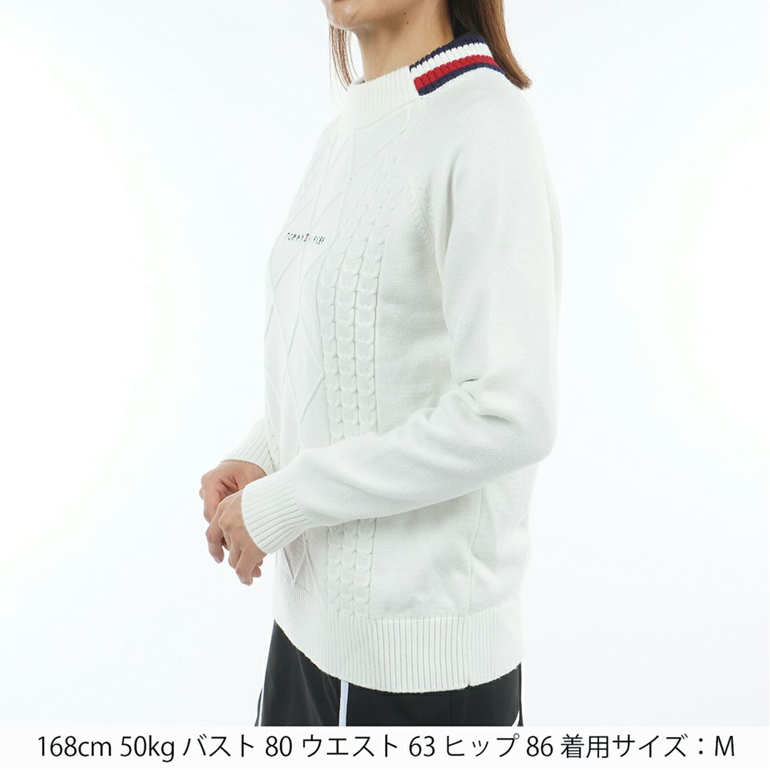 トミー ヒルフィガー ゴルフ Tommy Hilfiger Golf レディース レディース マシュマロタッチ ケーブル柄  ハイネックニット THLA582 詳細2
