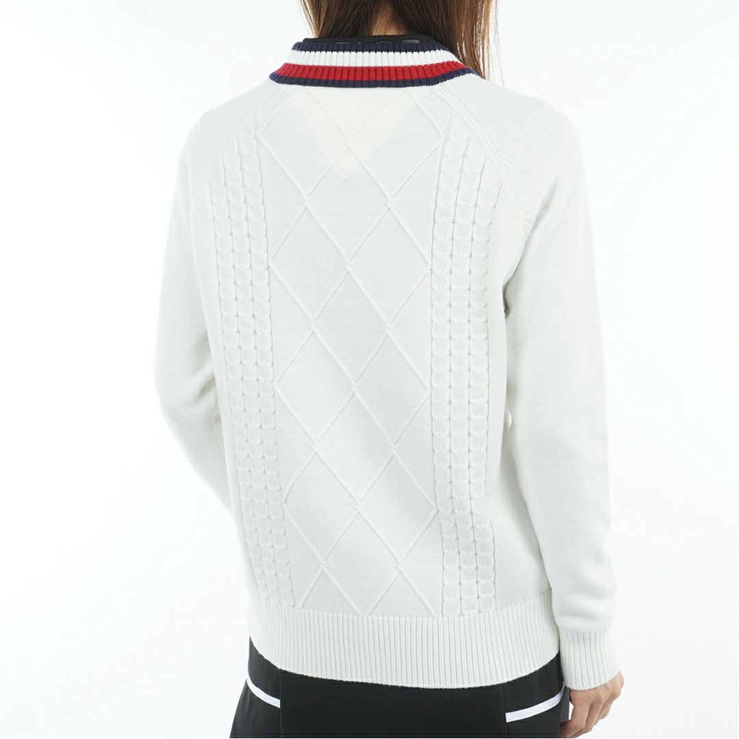 トミー ヒルフィガー ゴルフ Tommy Hilfiger Golf レディース レディース マシュマロタッチ ケーブル柄  ハイネックニット THLA582 詳細3