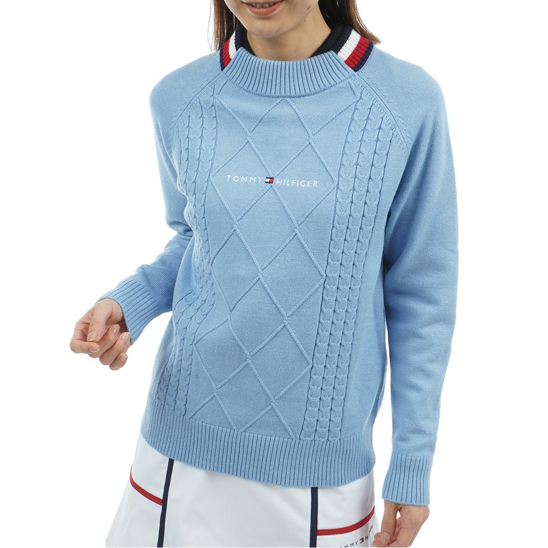 トミー ヒルフィガー ゴルフ Tommy Hilfiger Golf レディース レディース マシュマロタッチ ケーブル柄  ハイネックニット THLA582 詳細7